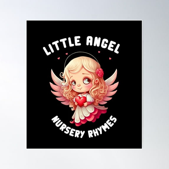 Little Angel Nursery Rhymes Poster Wall Art, Modern Wall Decor For Living Room Bedroom, 24x36 UNFRAMED