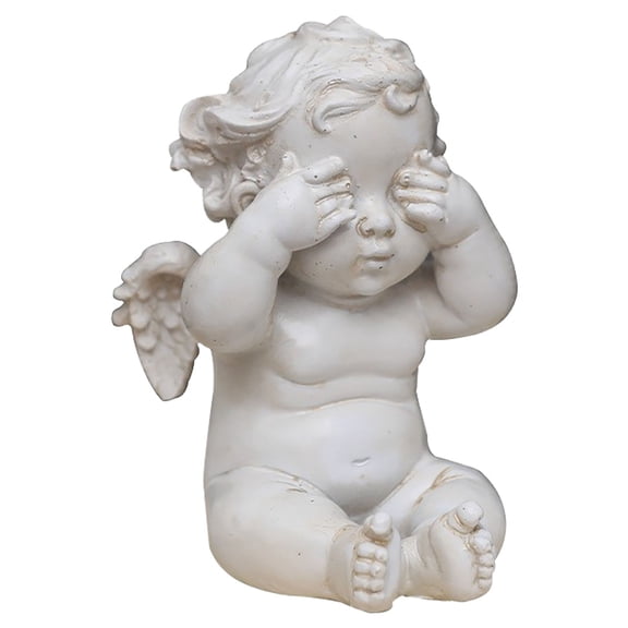 Little Angel Statue Mini Resin Figure Adorable Sculpture Musical Cherub Figurine Shelves Decoration Home Decor