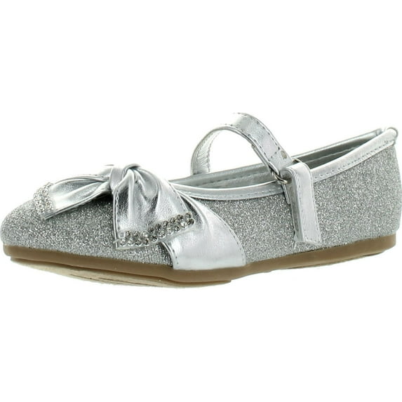 Little Angel Teshi-729E Kid Girls Glittering Middle Strap Studed Dress Flats