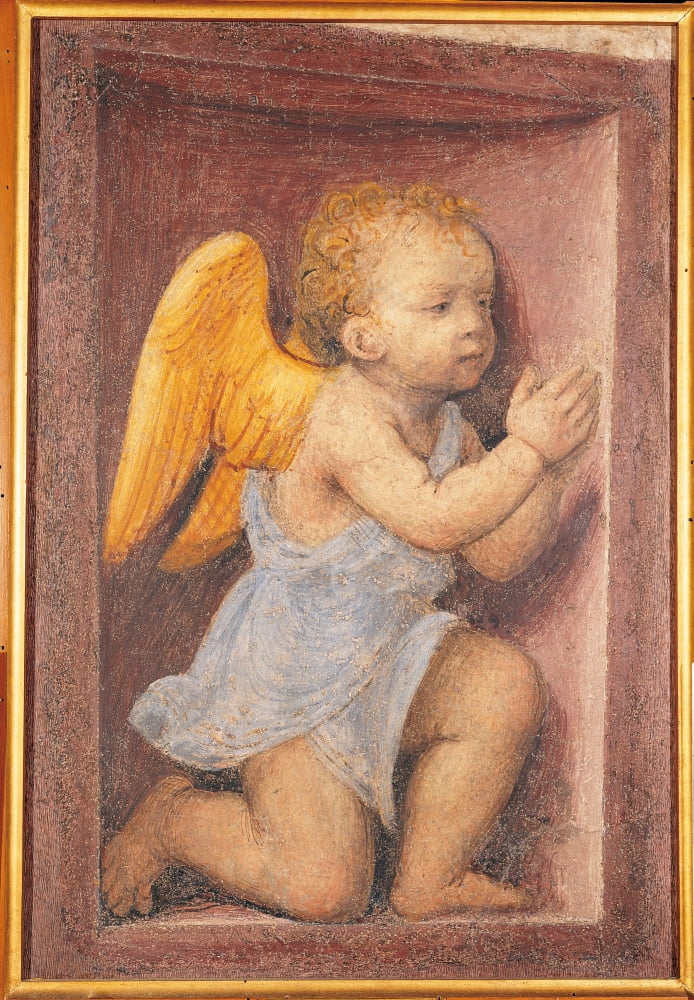 Little Angel Worshipping Canvas Art - (18 x 24)