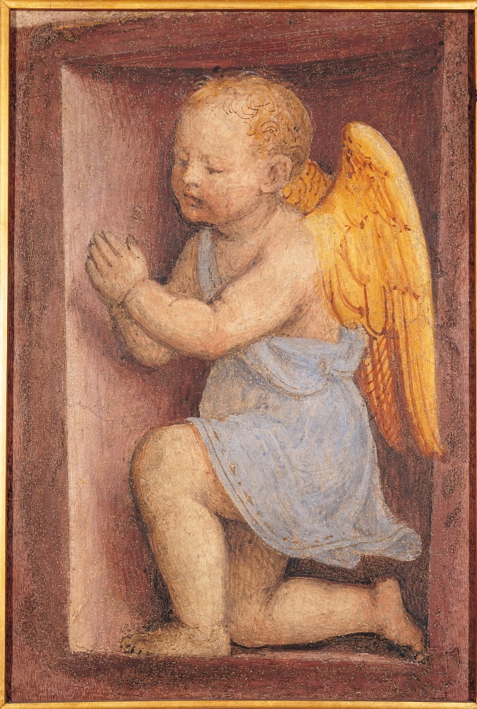 Little Angel Worshipping Canvas Art - (18 x 24)