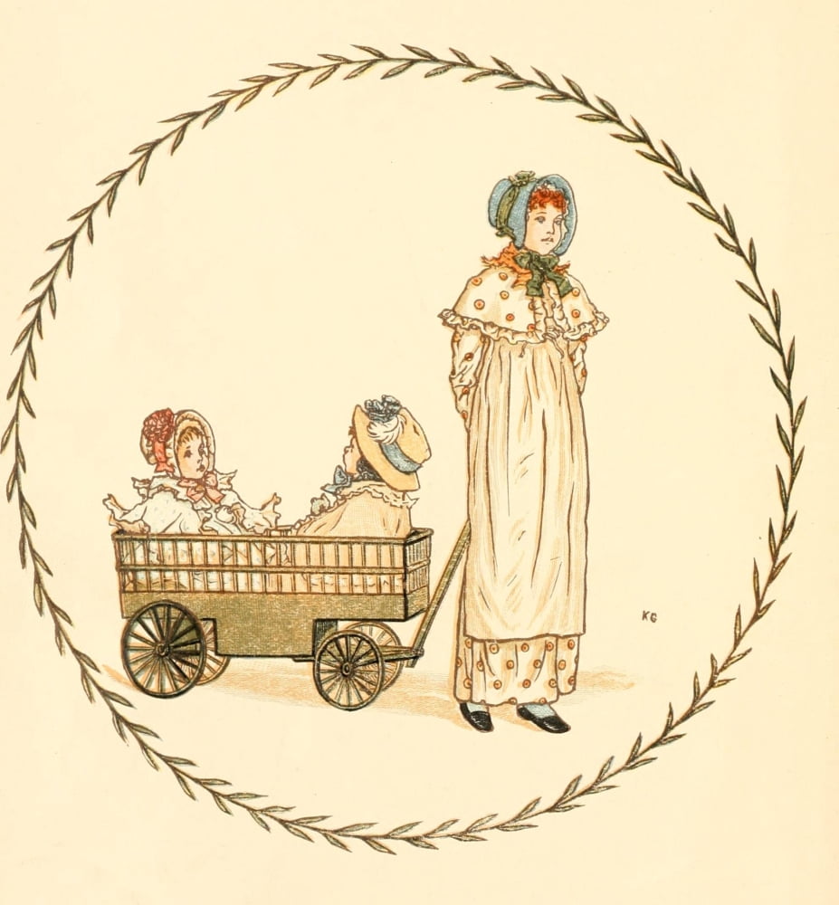 Little Ann & other Poems 1890 Fun cart Canvas Art - Kate Greenaway (18 x 24)