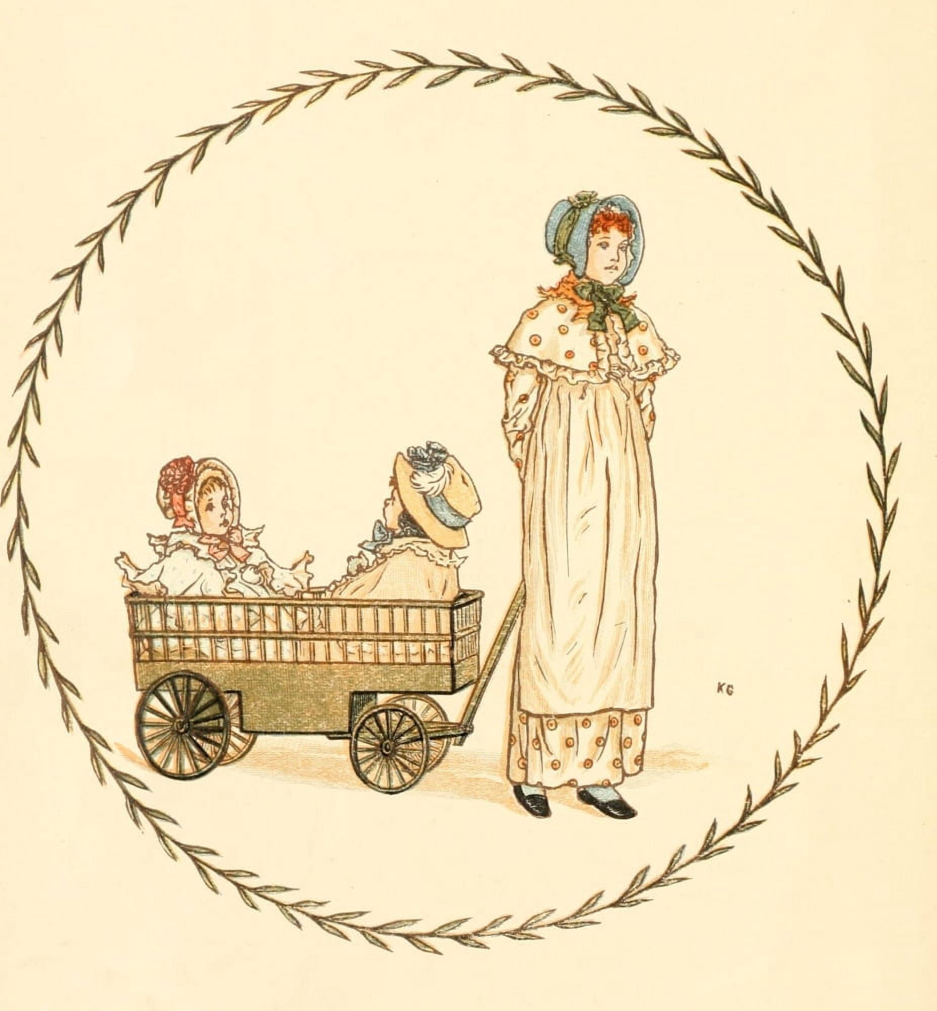 Little Ann & other Poems 1890 Fun cart Canvas Art - Kate Greenaway (24 x 36)