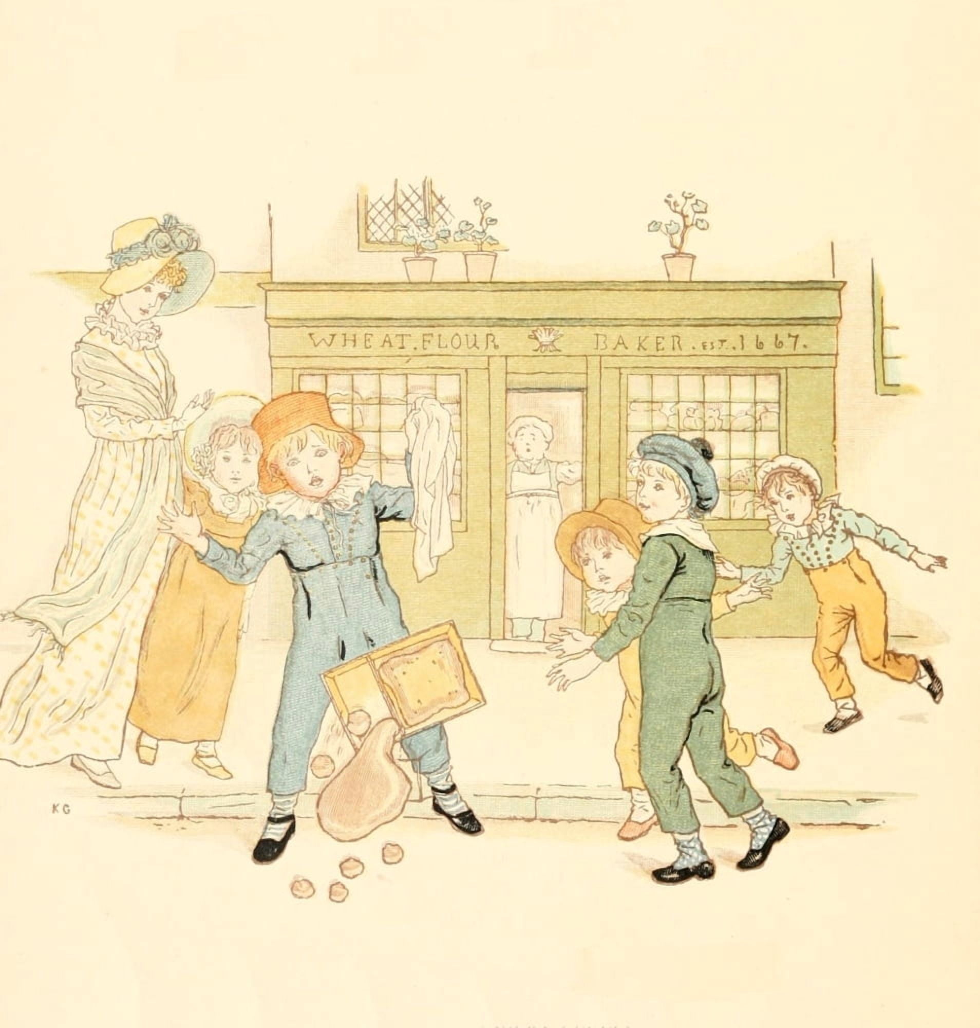 Little Ann & other Poems 1890 James & the shoulder of mutton Canvas Art - Kate Greenaway (24 x 36)