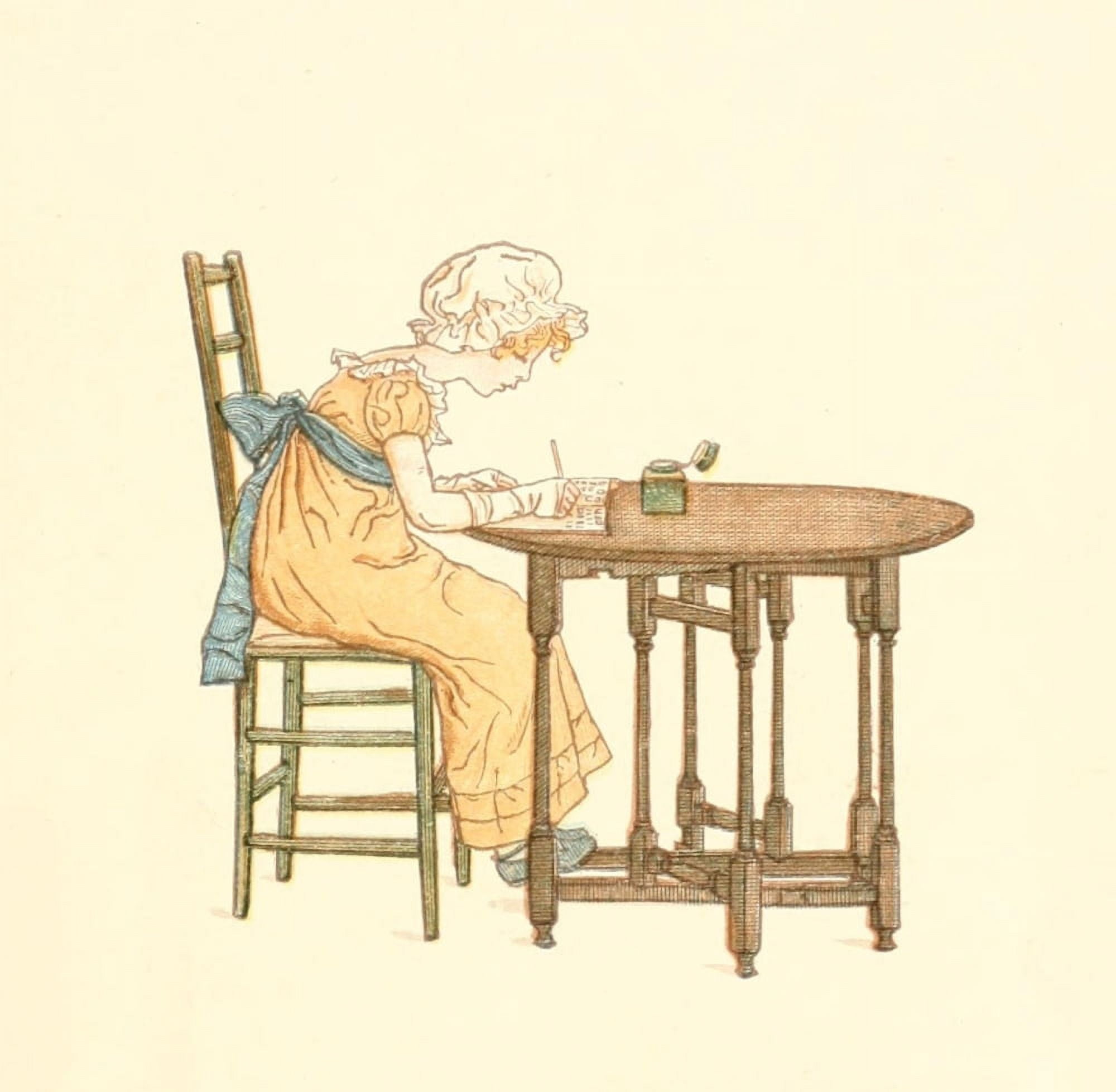 Little Ann & other Poems 1890 Letter writing Canvas Art - Kate Greenaway (24 x 36)