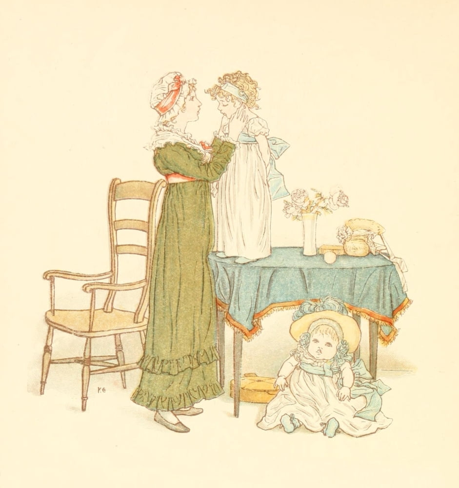 Little Ann & other Poems 1890 Mother and child Canvas Art - Kate Greenaway (18 x 24)