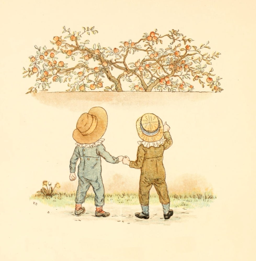 Little Ann & other Poems 1890 Scrumping Canvas Art - Kate Greenaway (24 x 36)