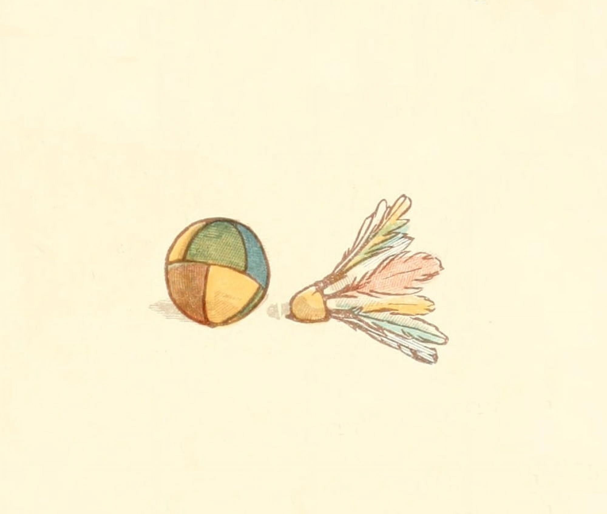 Little Ann & other Poems 1890 Shuttlecock & ball Canvas Art - Kate Greenaway (18 x 24)
