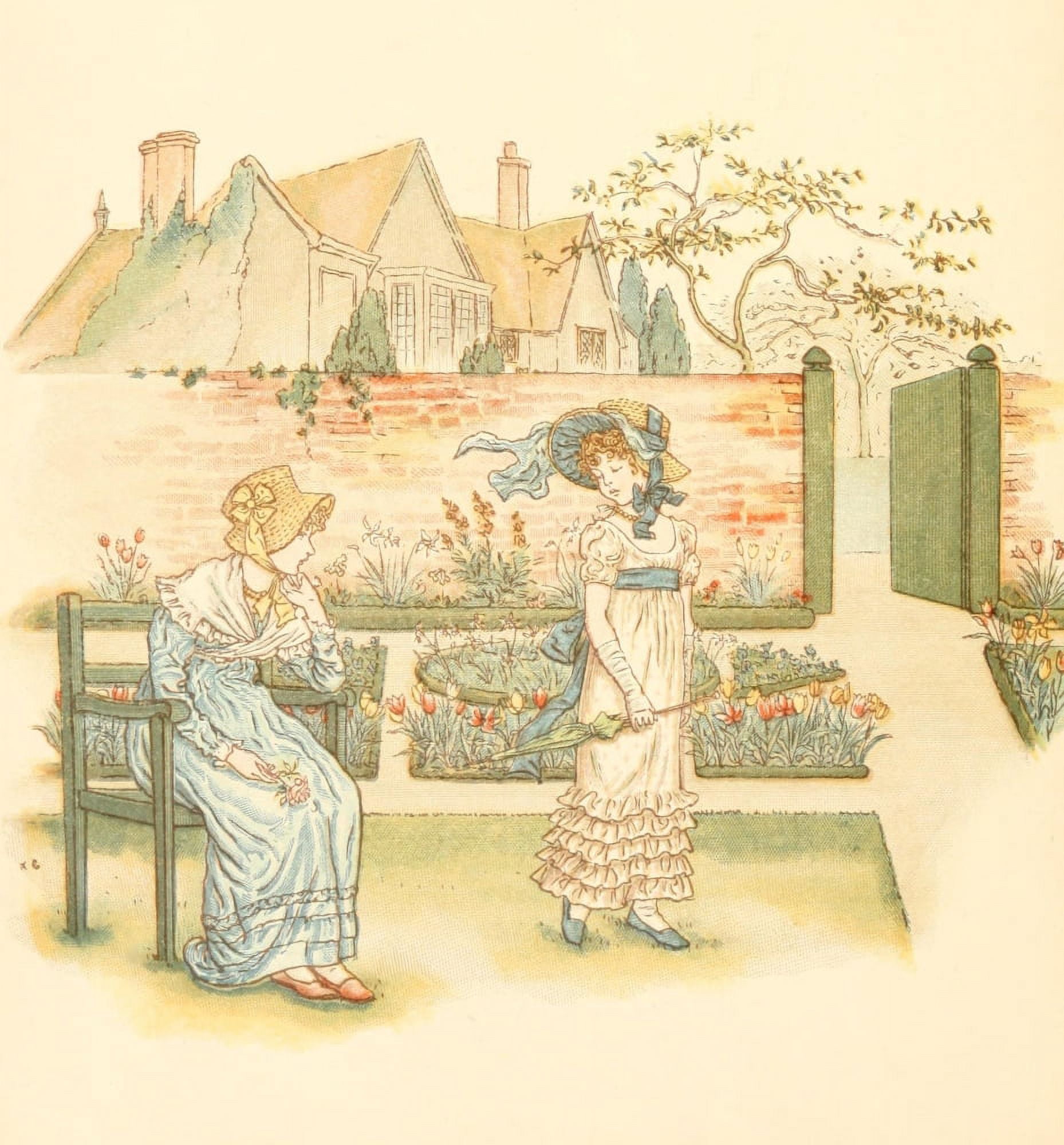 Little Ann & other Poems 1890 The gaudy flower Canvas Art - Kate Greenaway (24 x 36)