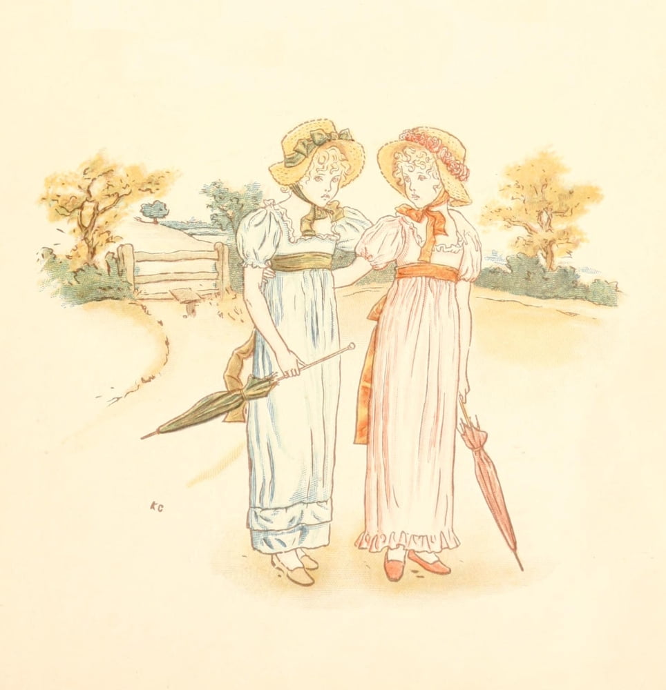 Little Ann & other Poems 1890 The good-natured girls Canvas Art - Kate Greenaway (18 x 24)