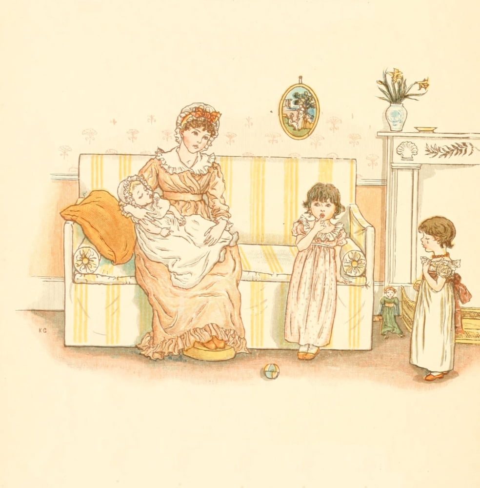Little Ann & other Poems 1890 The little girl that beat her sister Canvas Art - Kate Greenaway (24 x 36)