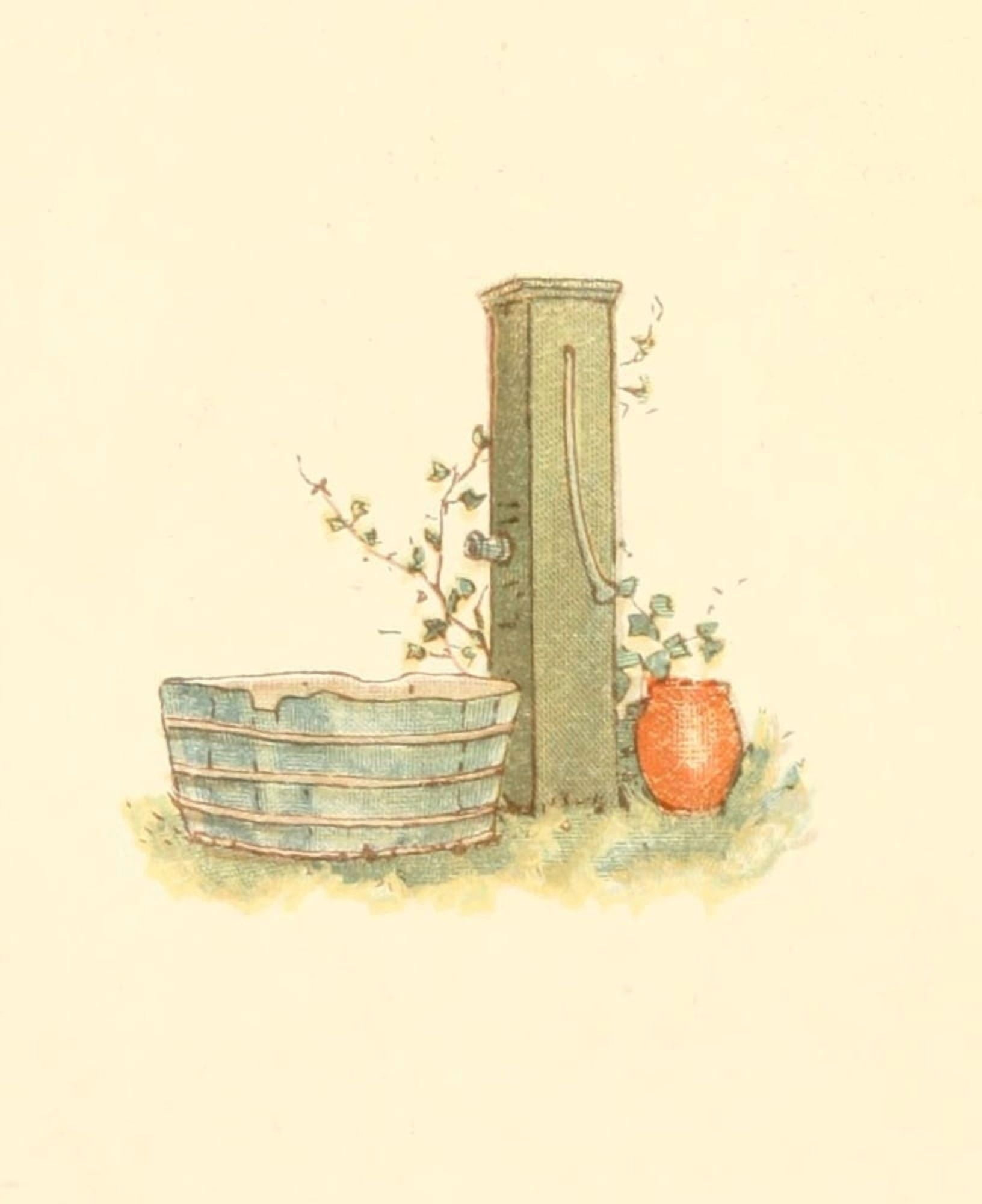 Little Ann & other Poems 1890 Water-pump Canvas Art - Kate Greenaway (18 x 24)