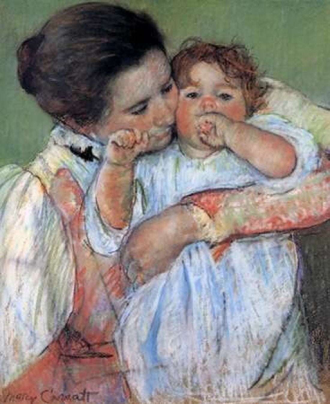 Little Anne Sucking Her Finger 1897 Canvas Art - Mary Cassatt (20 x 24)