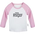 thumbnail image 1 of Little Answered Praye Funny T shirt For Baby, Newborn Babies T-shirts, Infant Tops, 0-24M Kids Graphic Tees Clothing (Long Pink Raglan T-shirt, 6-12 Months), 1 of 4