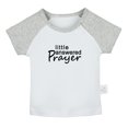 thumbnail image 1 of Little Answered Praye Funny T shirt For Baby, Newborn Babies T-shirts, Infant Tops, 0-24M Kids Graphic Tees Clothing (Short Gray Raglan T-shirt, 6-12 Months), 1 of 4