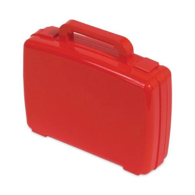 Red Kid-Sized Antimicrobial Plastic Storage Box with Lid