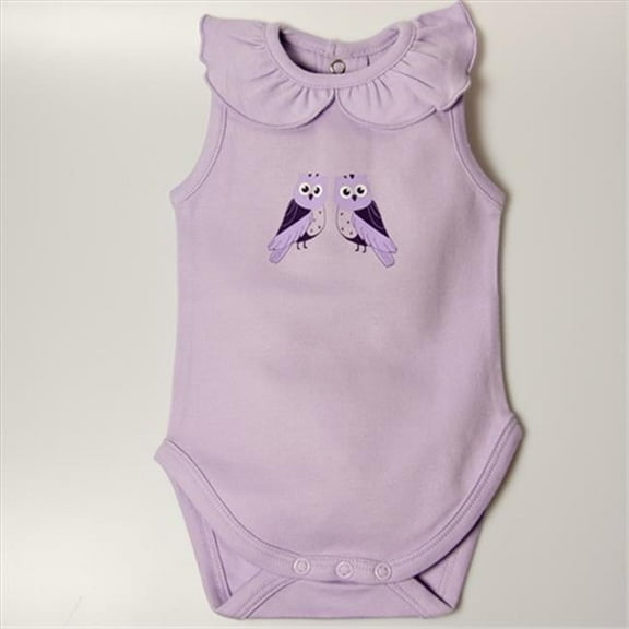 Little Ashkim BGCBS03 Ruffled Collar Sleeveless Bodysuit - Lilac- 0-3 months