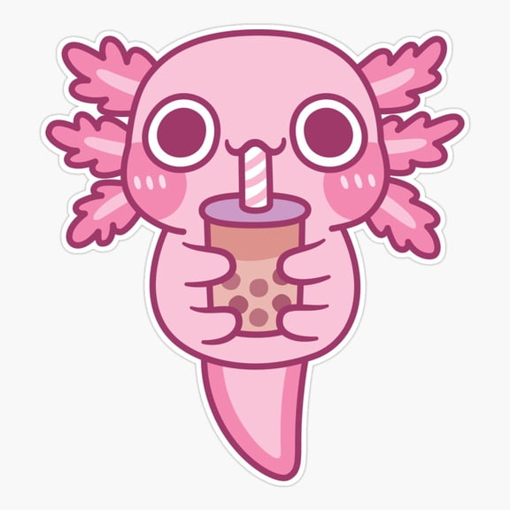 Little Axolotl Bubble Tea Cute Sticker