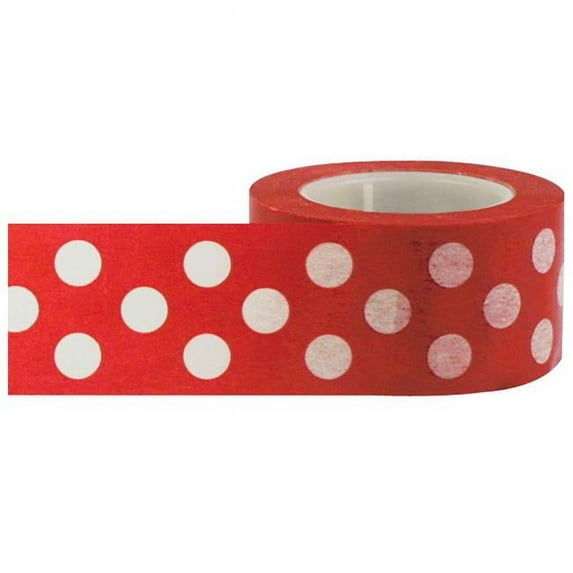 Little B Decorative Paper Tape 25mmX15m-Red W/White Dots, Pk 3, Little B