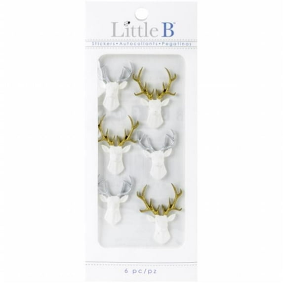 Little B Mini Stickers-White Stags