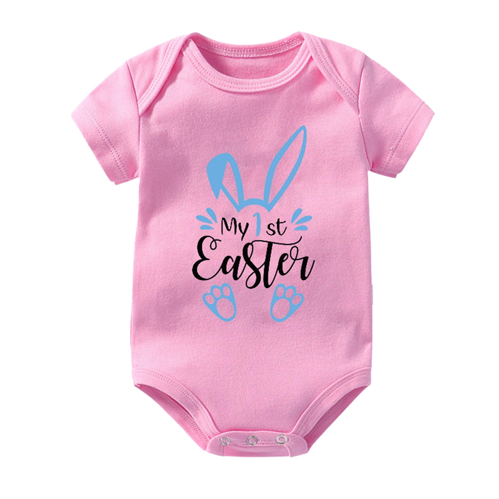 Little Baby Boys Girls Rompers Cute Printed Easter Letters Prints Short ...