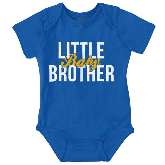 Little Baby Brother Cute Announcement Bodysuit Jumper Boys Infant Baby Brisco Brands 6M