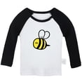 thumbnail image 1 of Little Baby Cute T shirt For Baby, Newborn Babies Animal Bee Sweet T-shirts, Infant Tops, 0-24M Kids Graphic Tees Clothing (Long Black Raglan T-shirt, 0-6 Months), 1 of 4