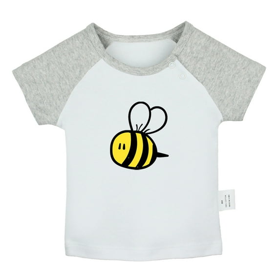 Little Baby Cute T shirt For Baby, Newborn Babies Animal Bee Sweet T-shirts, Infant Tops, 0-24M Kids Graphic Tees Clothing (Short Gray Raglan T-shirt, 0-6 Months)