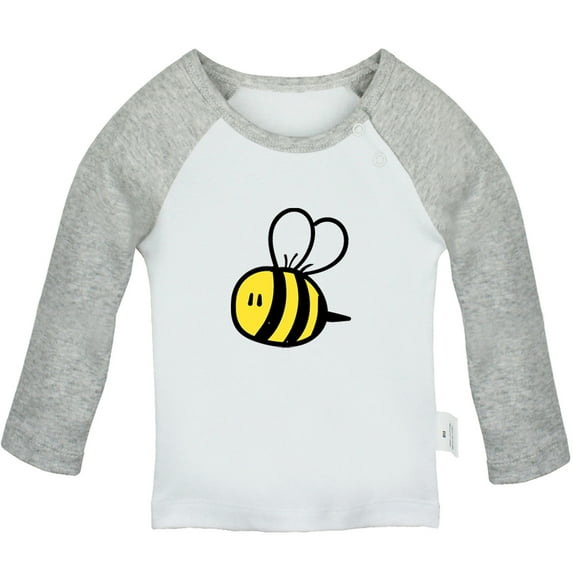 Little Baby Cute T shirt For Baby, Newborn Babies Animal Bee Sweet T-shirts, Infant Tops, 0-24M Kids Graphic Tees Clothing (Long Gray Raglan T-shirt, 12-18 Months)
