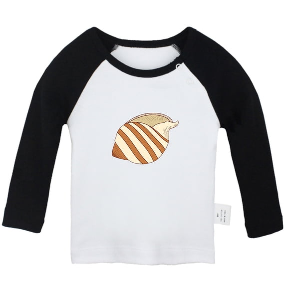 Little Baby Cute T shirt For Baby, Newborn Babies Animal Conch T-shirts, Infant Tops, 0-24M Kids Graphic Tees Clothing (Long Black Raglan T-shirt, 0-6 Months)