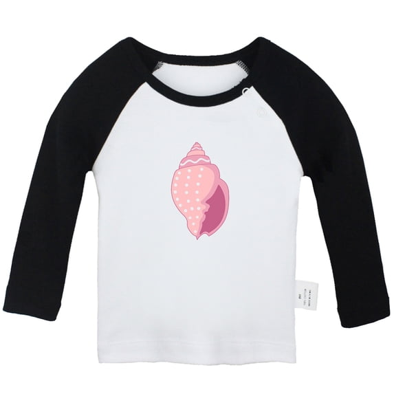 Little Baby Cute T shirt For Baby, Newborn Babies Animal Conch T-shirts, Infant Tops, 0-24M Kids Graphic Tees Clothing (Long Black Raglan T-shirt, 18-24 Months)