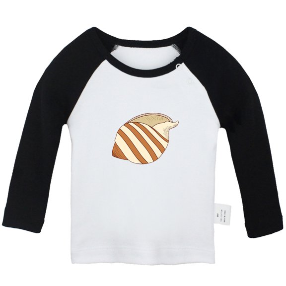 Little Baby Cute T shirt For Baby, Newborn Babies Animal Conch T-shirts, Infant Tops, 0-24M Kids Graphic Tees Clothing (Long Black Raglan T-shirt, 6-12 Months)