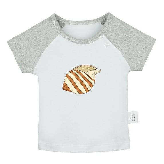 Little Baby Cute T shirt For Baby, Newborn Babies Animal Conch T-shirts, Infant Tops, 0-24M Kids Graphic Tees Clothing (Short Gray Raglan T-shirt, 0-6 Months)