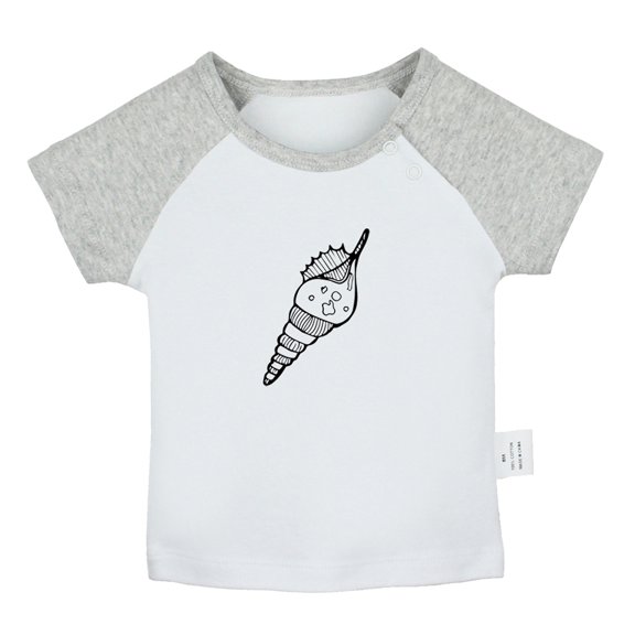 Little Baby Cute T shirt For Baby, Newborn Babies Animal Conch T-shirts, Infant Tops, 0-24M Kids Graphic Tees Clothing (Short Gray Raglan T-shirt, 12-18 Months)