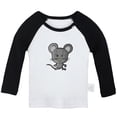 thumbnail image 1 of Little Baby Cute T shirt For Baby, Newborn Babies Animal Mouse T-shirts, Infant Tops, 0-24M Kids Graphic Tees Clothing (Long Black Raglan T-shirt, 18-24 Months), 1 of 4
