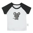 thumbnail image 1 of Little Baby Cute T shirt For Baby, Newborn Babies Animal Mouse T-shirts, Infant Tops, 0-24M Kids Graphic Tees Clothing (Short Black Raglan T-shirt, 6-12 Months), 1 of 4