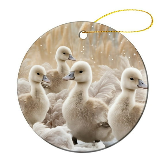 Little Baby Geese Standing Ceramics Ornaments Funny Goose Christmas Ornament Keepsake Ornament for Christmas Tree Holiday Present
