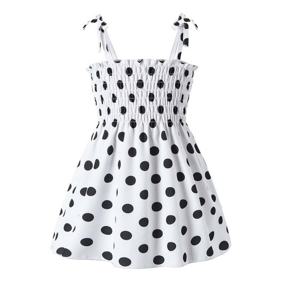 Little Baby Girls Summer Dress Boho Short Sleeve Dresses Cute Clothes Children Printing Sling Floral Sleeveless Princess Dress Baby Girl Dress White 12-18 Months