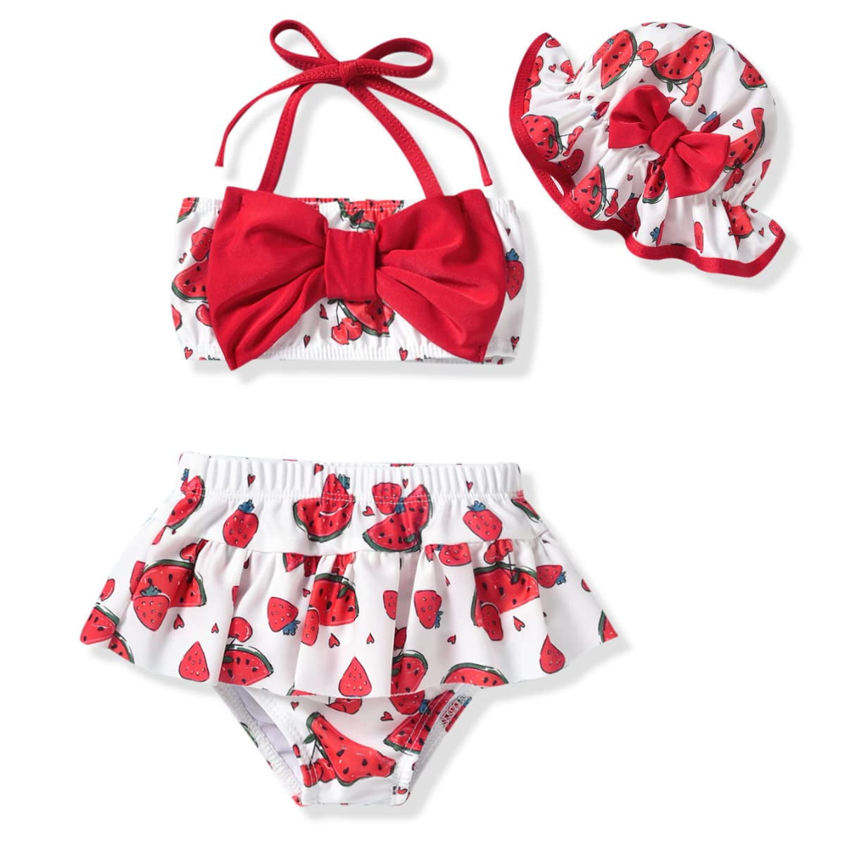 Little Baby Girls Swimsuit Strawberry Bikini Two Pieces Bathing Suit Swimwear Summer Beach Set