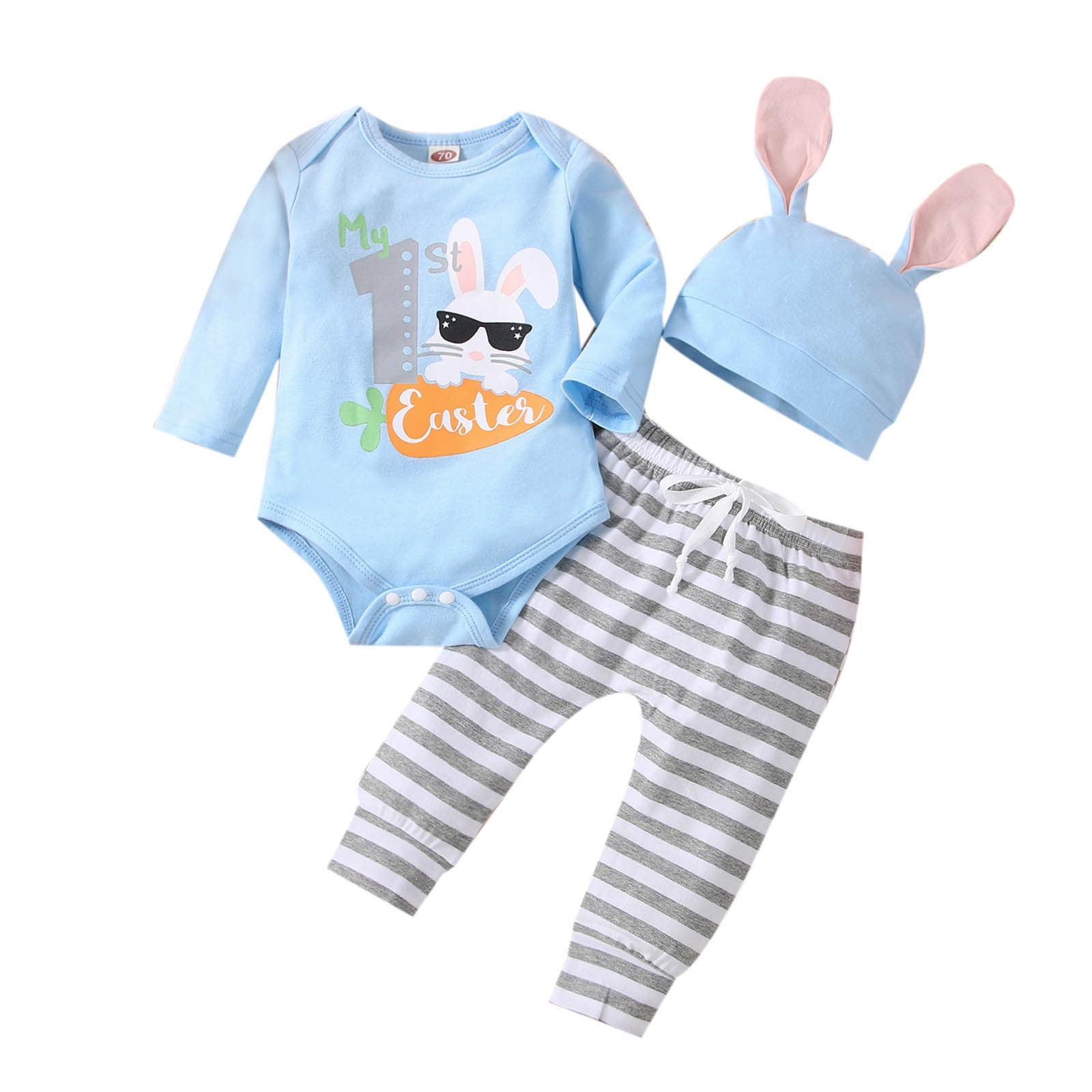 Little Baby Outfit Letter Printing Boys Girls Long Sleeve Easter ...