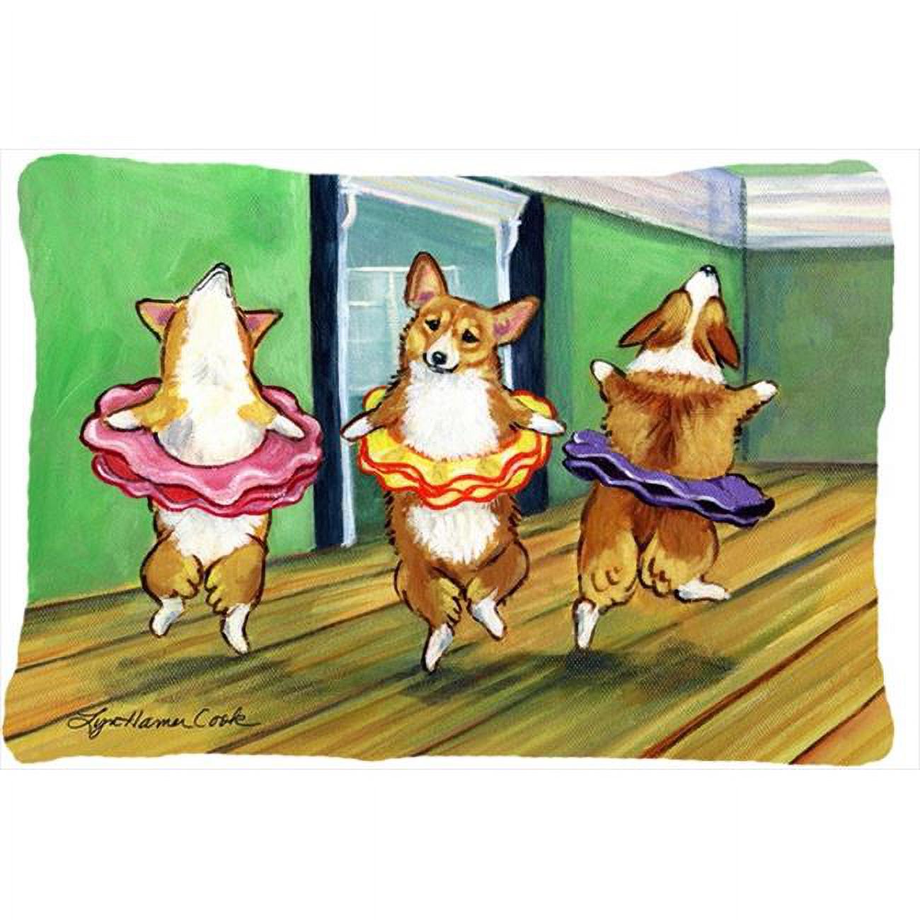 Little Ballerina Corgi Decorative Indoor & Outdoor Fabric Pillow