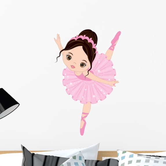 Little Ballerina Dancing Wall Decal Wallmonkeys Peel and Stick Decals for Girls (24 in H x 24 in W) WM502717