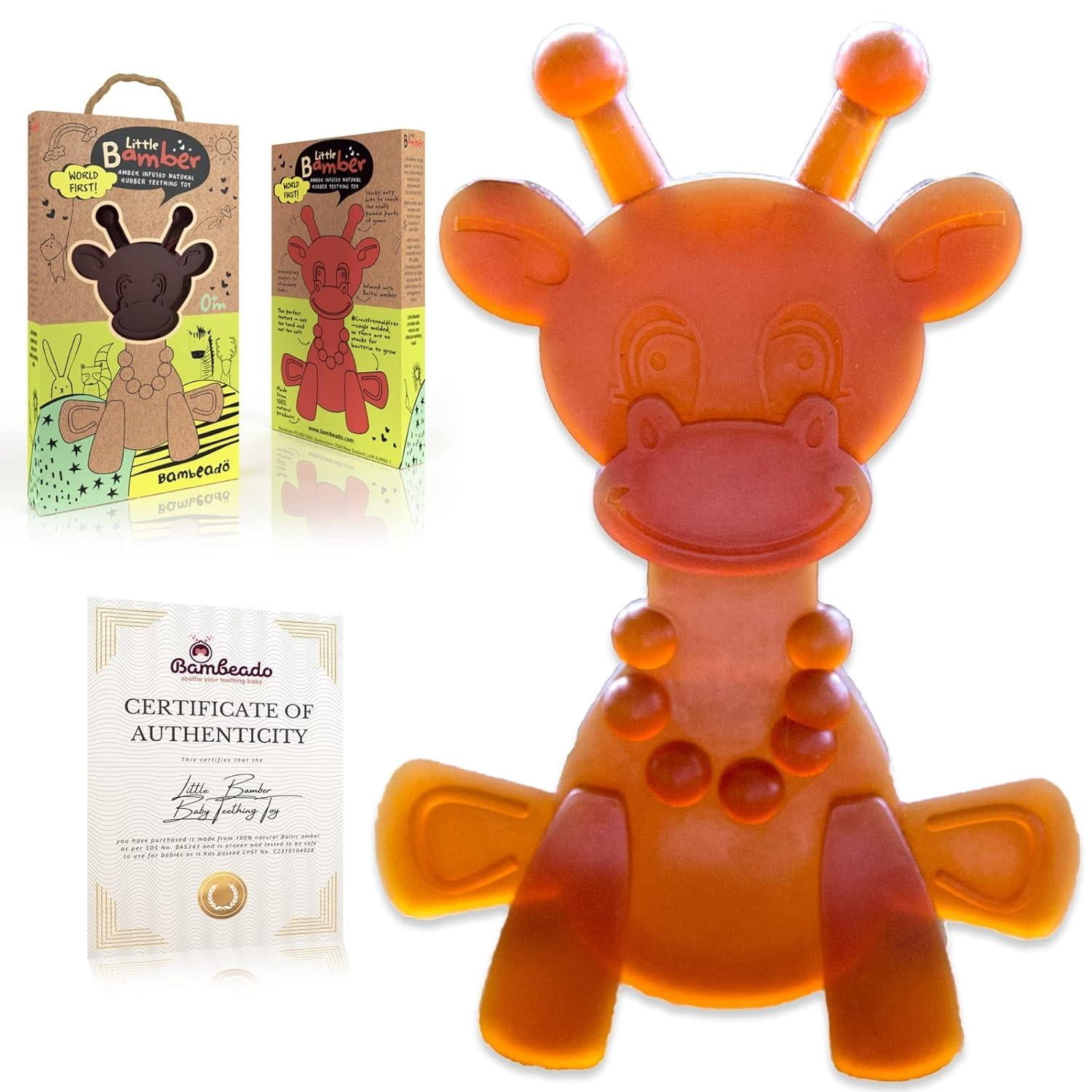 Little Bamber Amber Baby Teether Toy All Natural Amber Infused Soothing ...