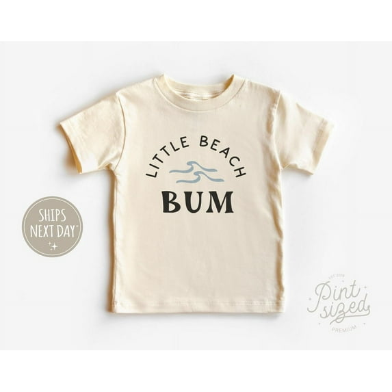 Little Beach Bum Toddler Shirt - Retro Summer Kids Tee - Summer Vacation Natural Toddler Tee, New Born, Baby Shower Gift, New Parents Gift
