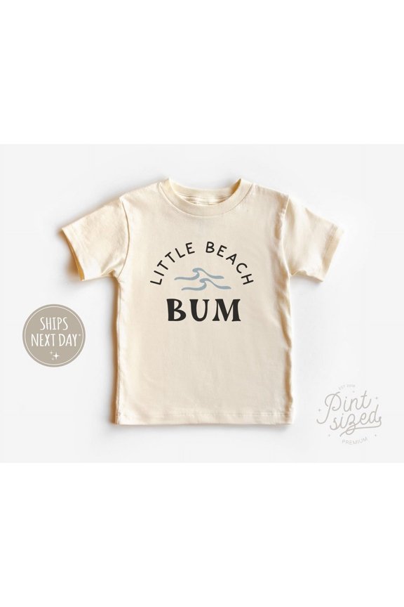 Little Beach Bum Toddler Shirt - Retro Summer Kids Tee - Summer Vacation Natural Toddler Tee, New Born, Baby Shower Gift, New Parents Gift