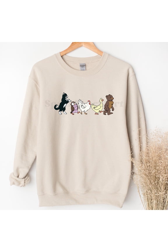 Little Bear Adult T-Shirt, Animated TV Show Shirt, Cartoon Television Series, Duck, Hen, O