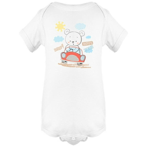 Little Bear In Car Bodysuit Infant -Image by Shutterstock, 6 Months