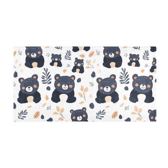 Little Bear Pattern Bath Mat 39x20 Inch Soft Absorbent Non-Slip Plush Bathroom Rug for Floor