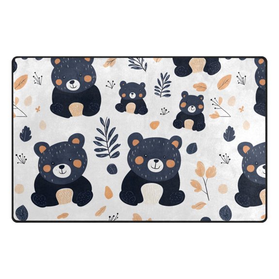 Little Bear Pattern Memory Foam Area Rug 31"x20" Non Slip, Absorbent, Fade Proof for Living Room, Bedroom, Office