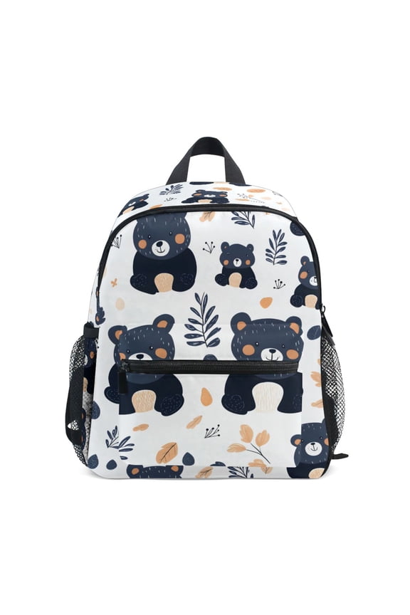 Little Bear Pattern Mini Backpack Cute Small Backpack with Chest Strap and Whistle Ages 3-8